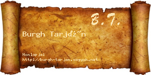 Burgh Tarján névjegykártya